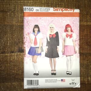 Simplicity Sewing Pattern 8160 Sailor Moon Cosplay School Girl Anime 4-12 UNCUT